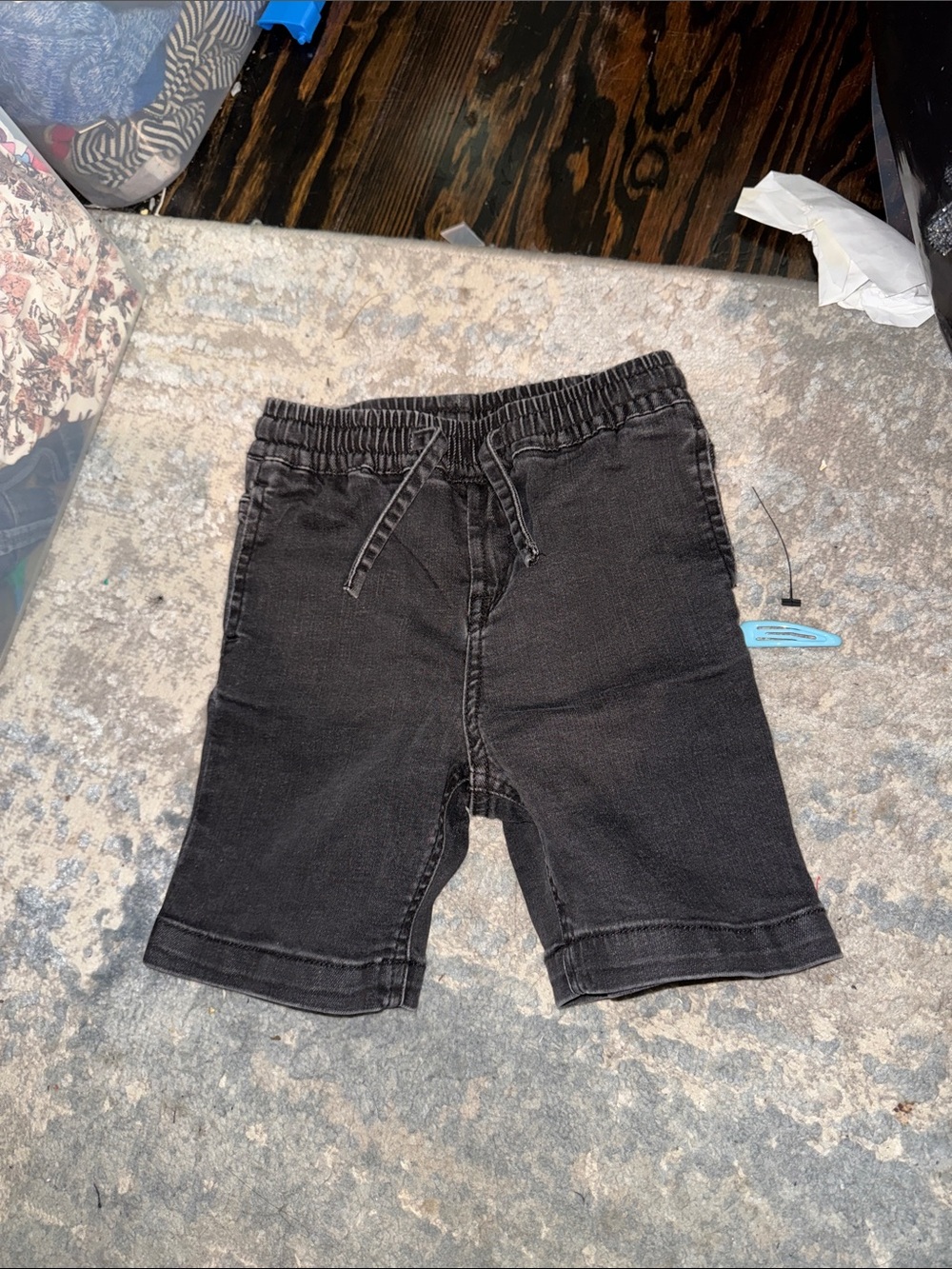 Stella McCartney Kids Black Pull-On Denim Shorts